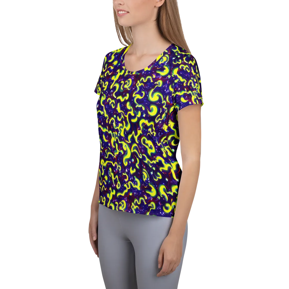 Ultraviolet Vortex on Women's Athletic T-Shirt — Left