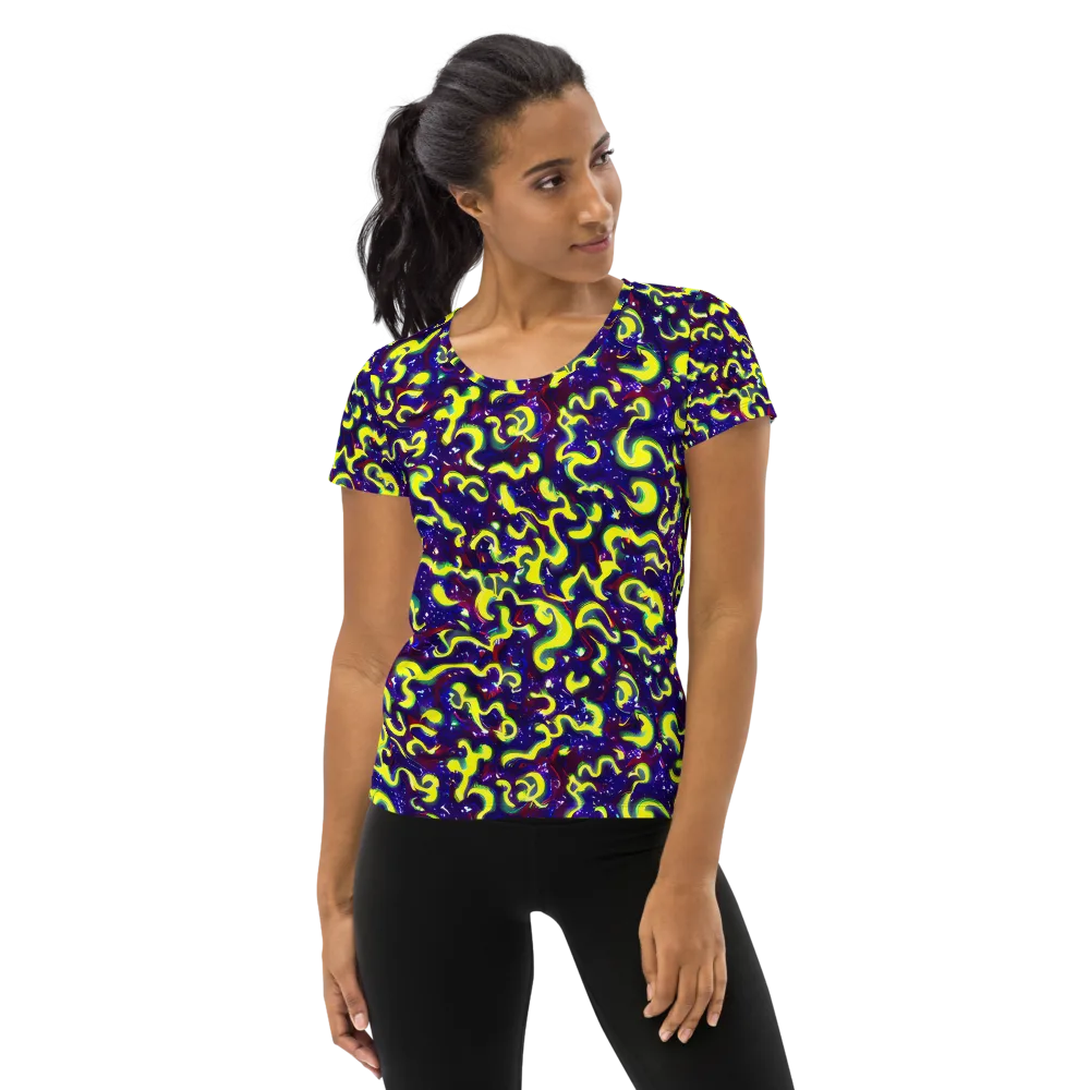 Ultraviolet Vortex on Women's Athletic T-Shirt — Front