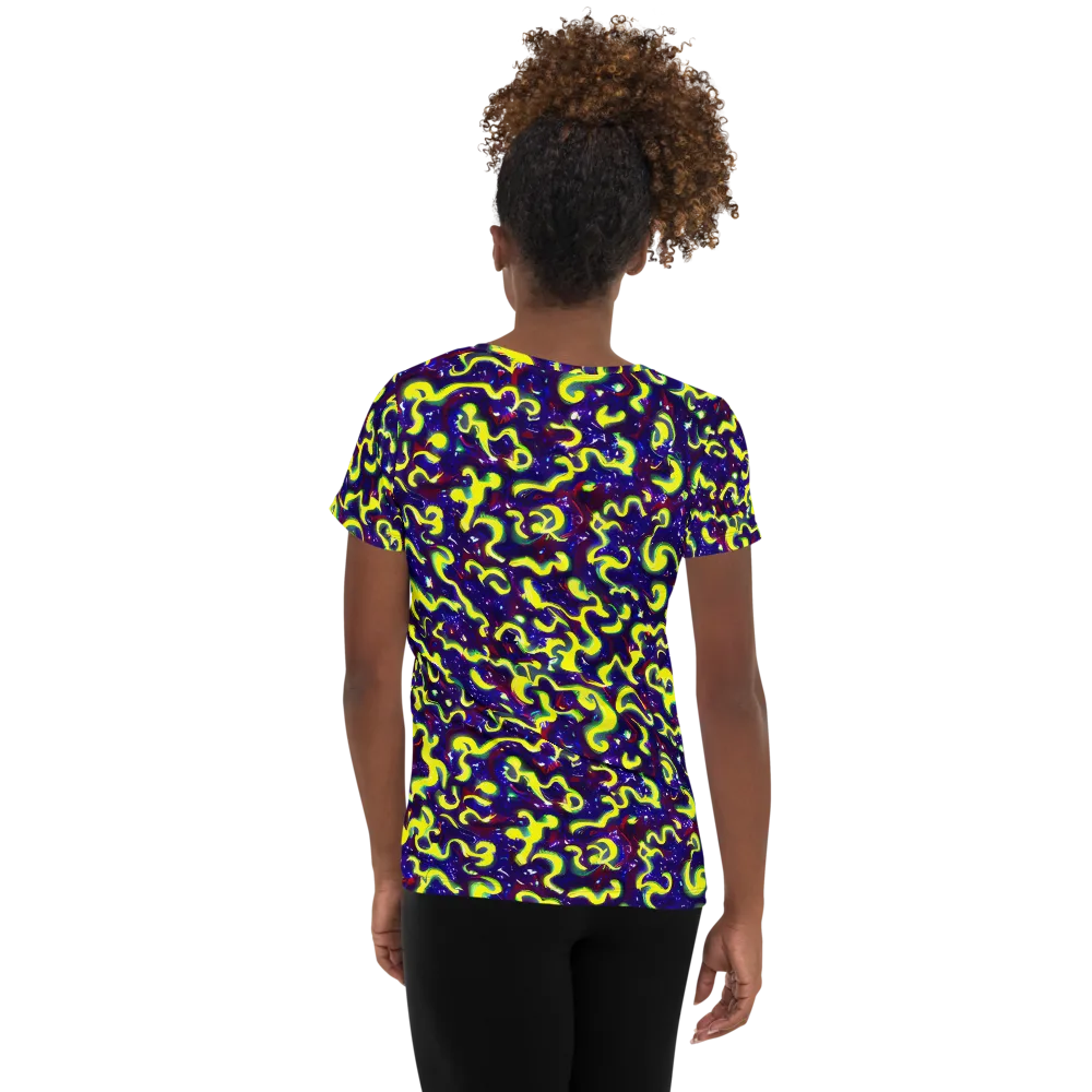 Ultraviolet Vortex on Women's Athletic T-Shirt — Back