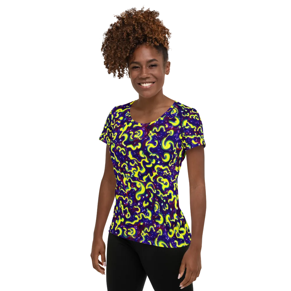 Ultraviolet Vortex on Women's Athletic T-Shirt — Left