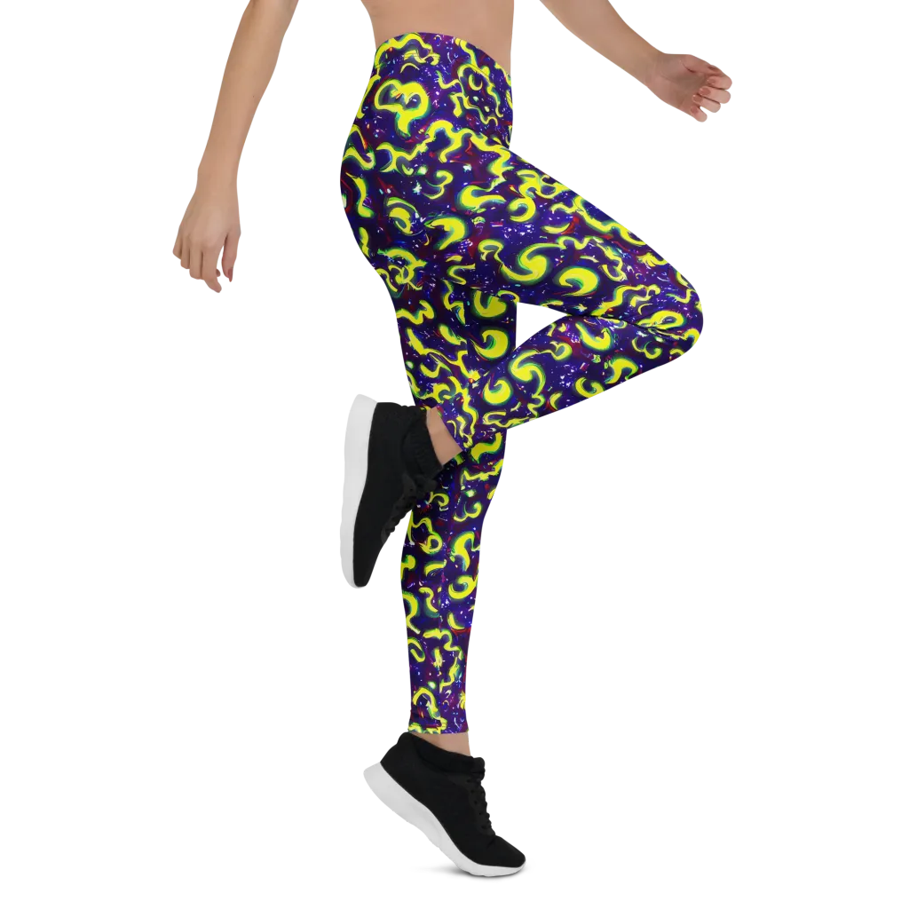 Ultraviolet Vortex on Leggings — Right