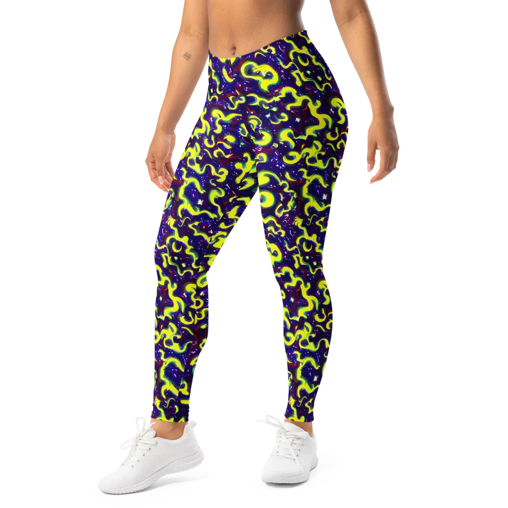Ultraviolet Vortex on Leggings — Left Front