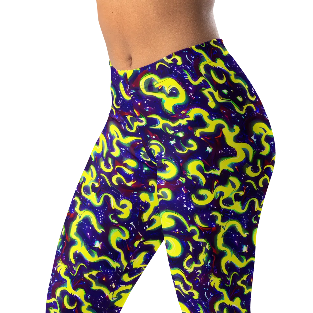 Ultraviolet Vortex on Leggings — Left Front