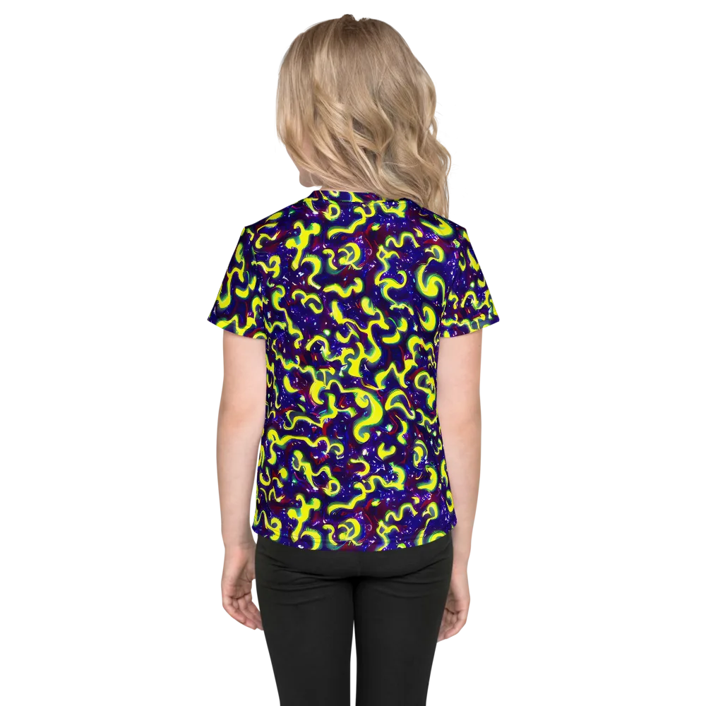 Ultraviolet Vortex on Kids Crew Neck T-Shirt — Back