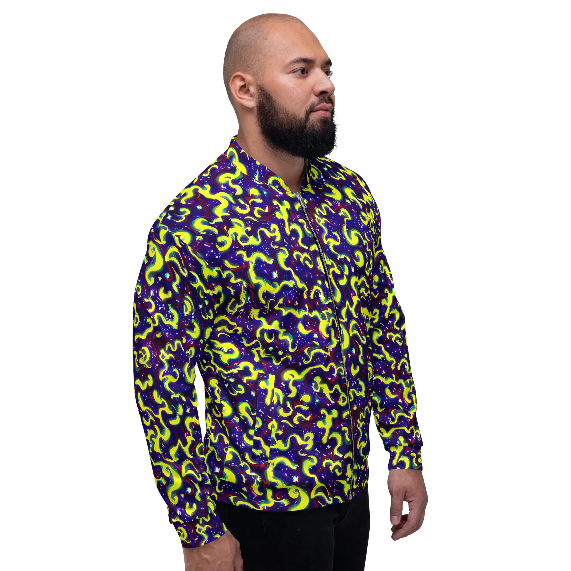 Ultraviolet Vortex on Bomber Jacket — Right