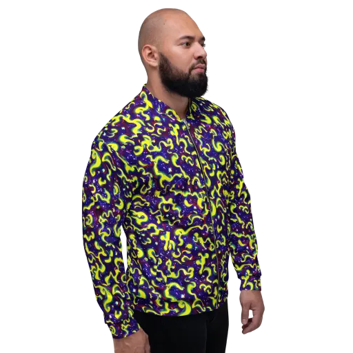 Ultraviolet Vortex on a Bomber Jacket