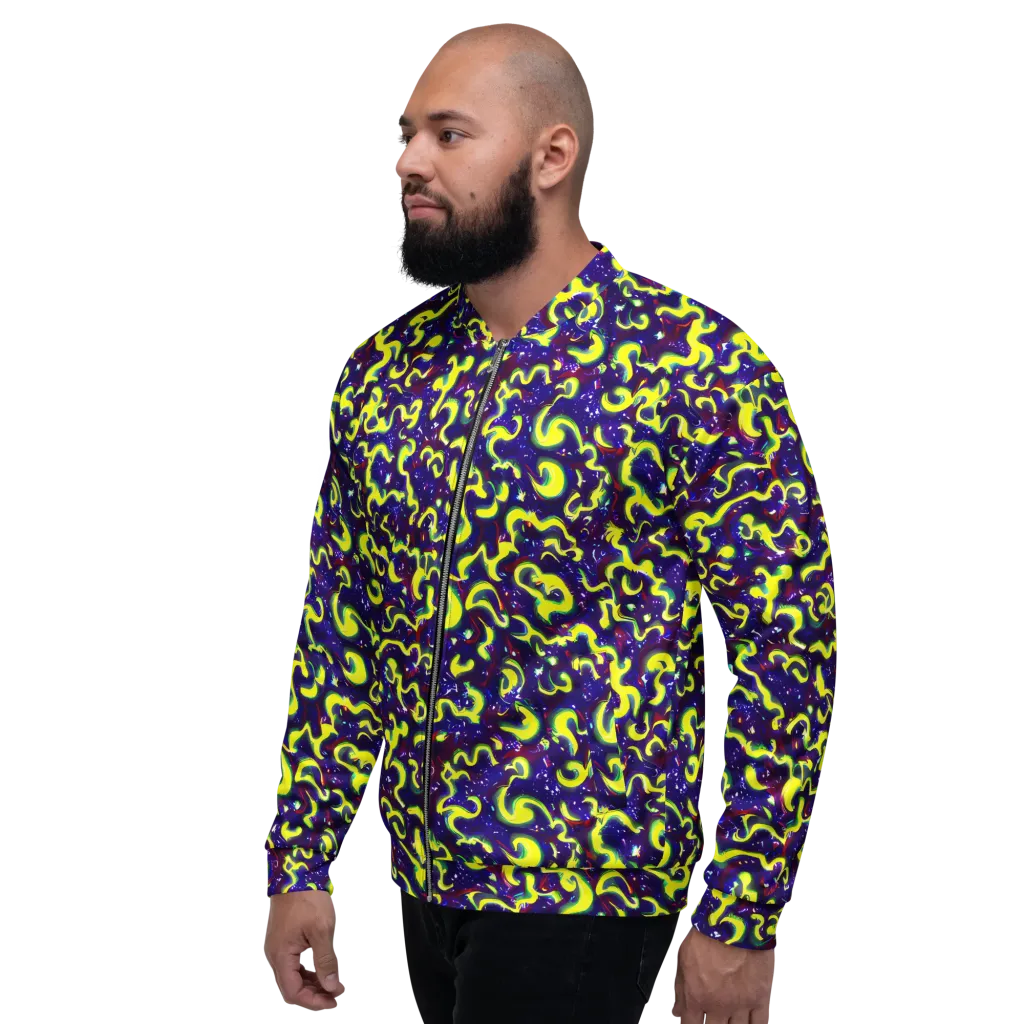 Ultraviolet Vortex on Bomber Jacket — Left