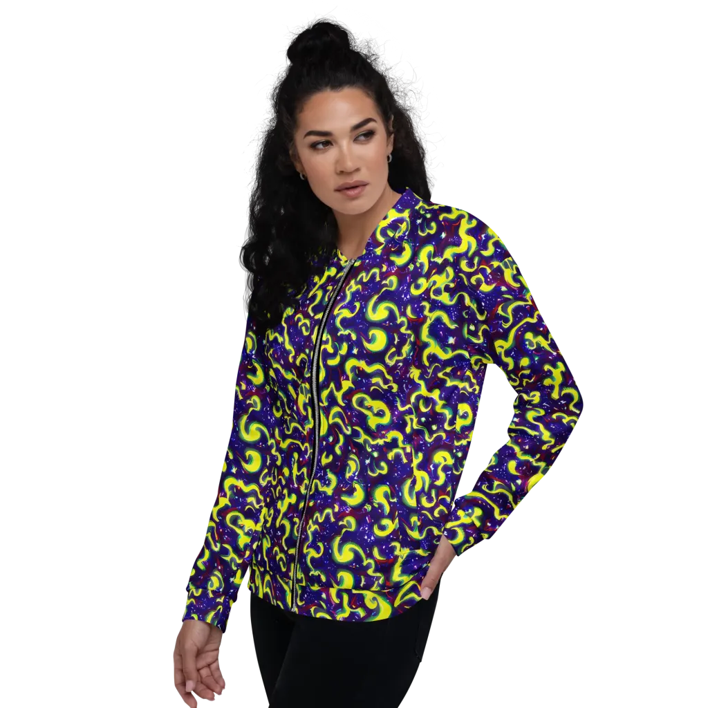 Ultraviolet Vortex on Bomber Jacket — Left
