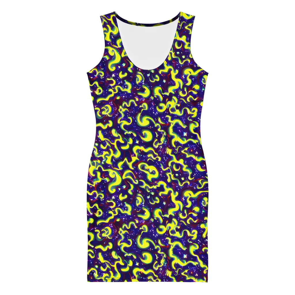Ultraviolet Vortex on Bodycon Dress — Front