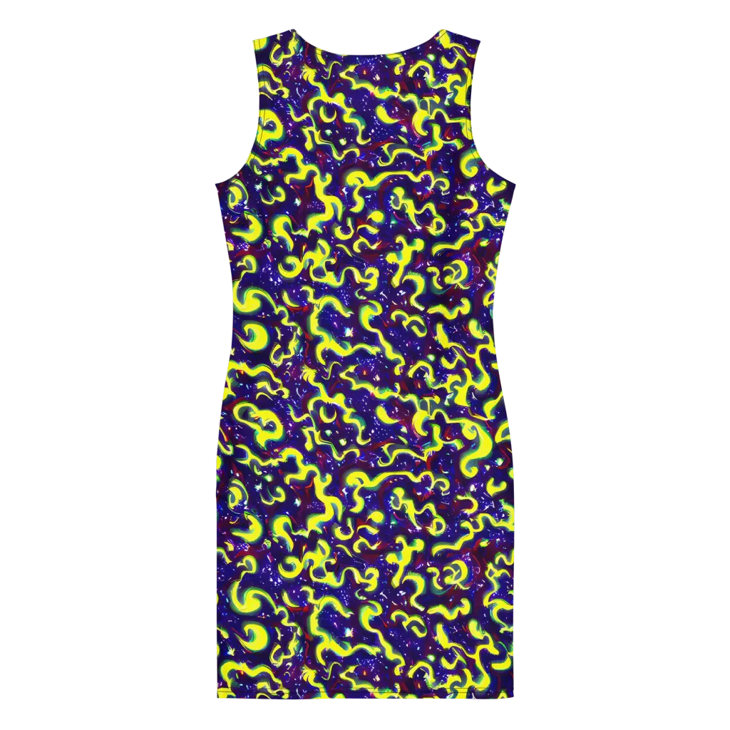 Ultraviolet Vortex on Bodycon Dress — Back