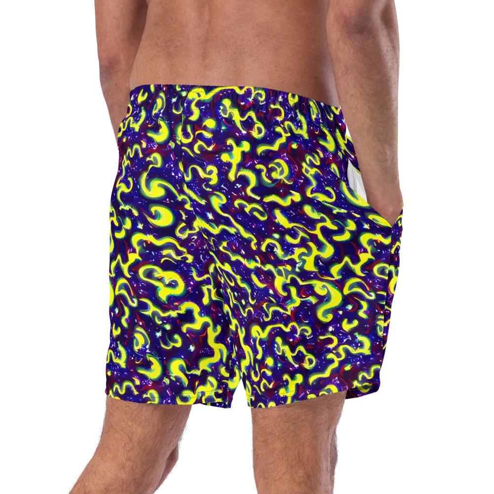 Ultraviolet Vortex on Swim Trunks — Right Back