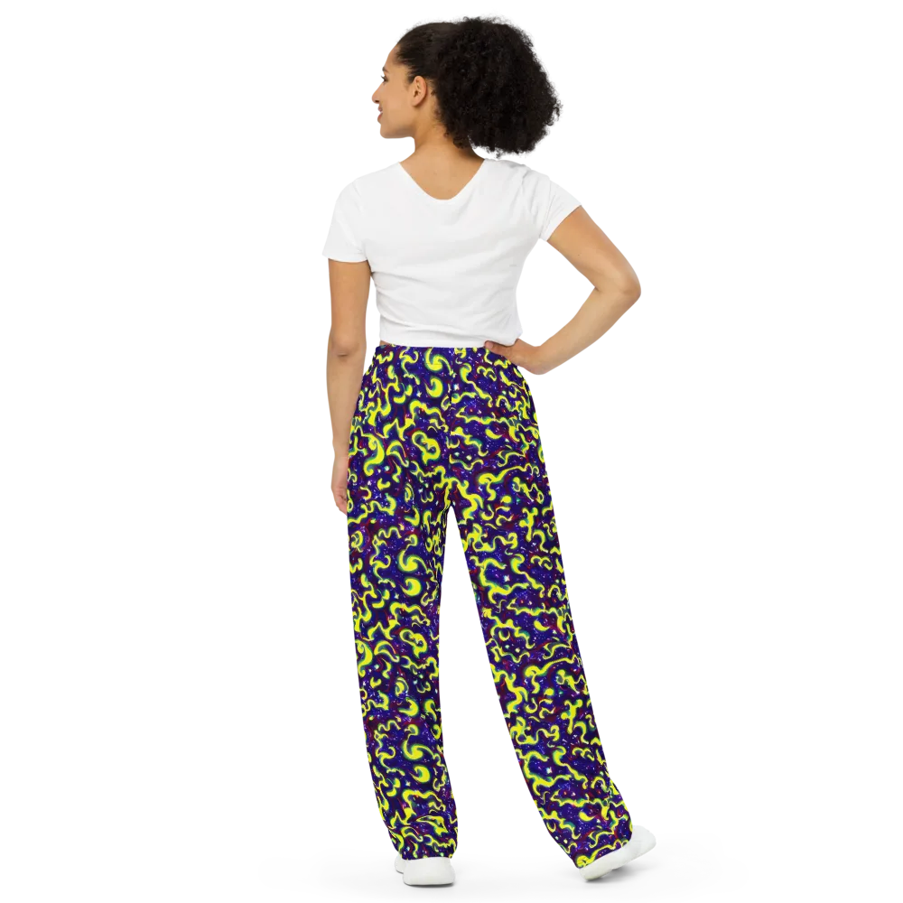 Ultraviolet Vortex on Wide-Leg Pants — Back