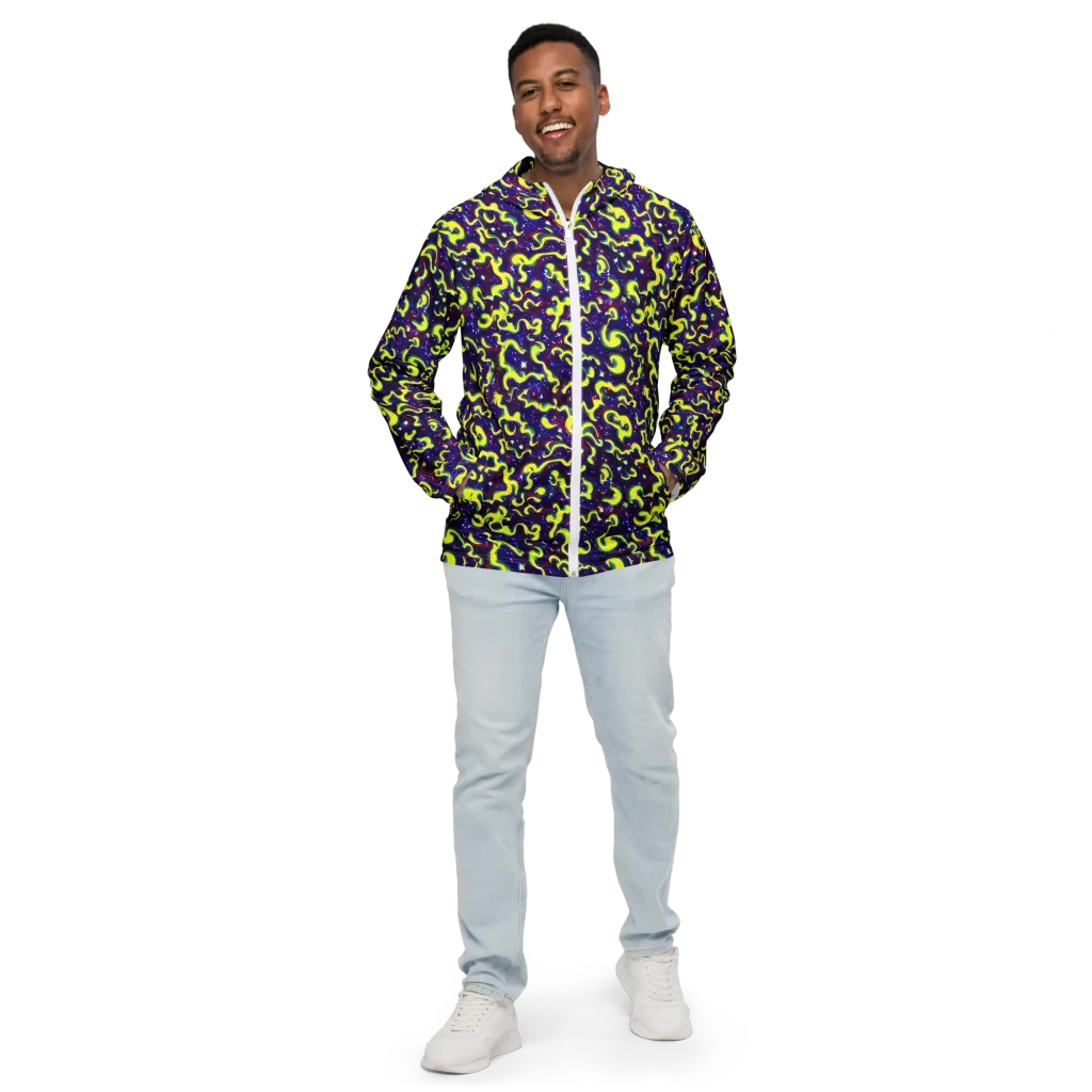 Ultraviolet Vortex on Men's Windbreaker — Front