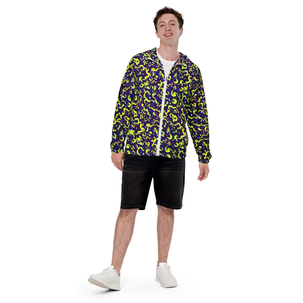 Ultraviolet Vortex on Men's Windbreaker — Front