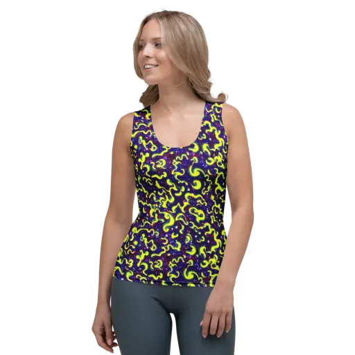 Ultraviolet Vortex on a Women's Tank Top