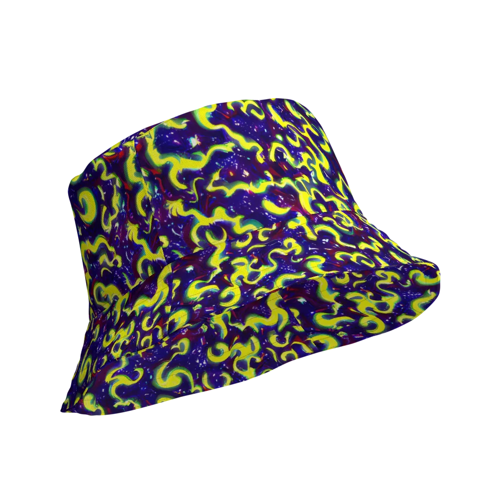 Ultraviolet Vortex on Reversible Bucket Hat — Product details Outside