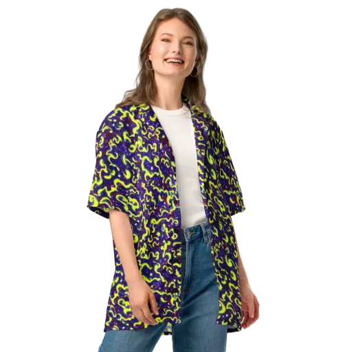 Ultraviolet Vortex on a Button Shirt