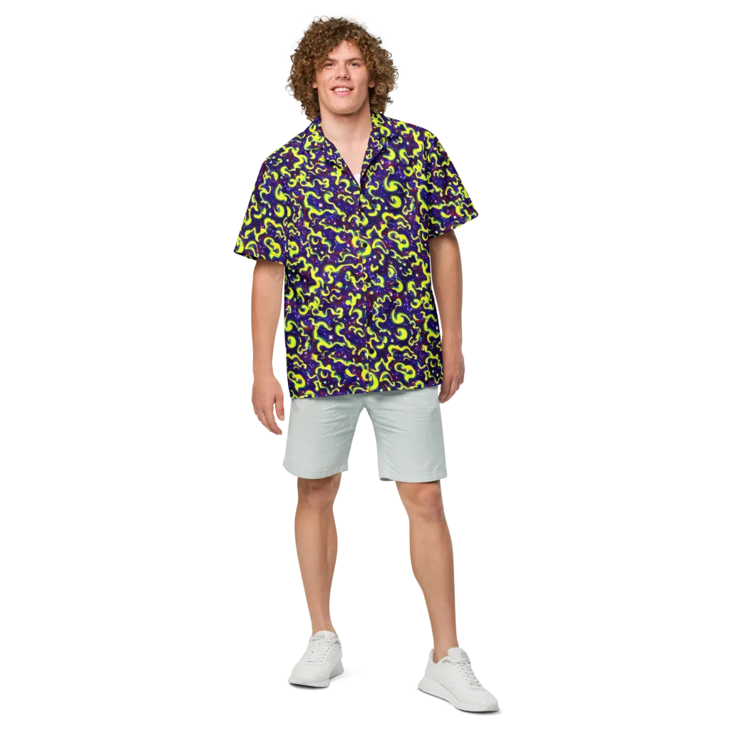 Ultraviolet Vortex on Button Shirt — Front