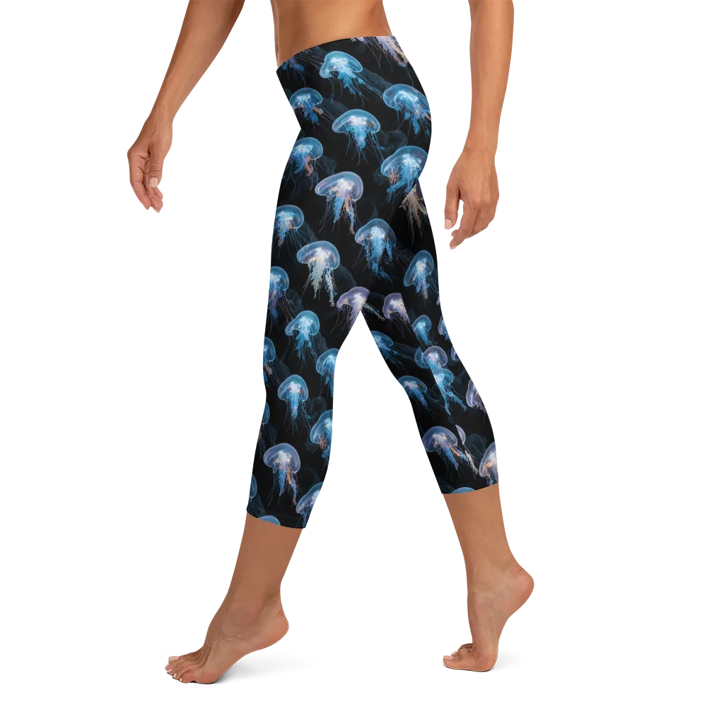 Deep-sea Reverie on Capri Leggings — Left