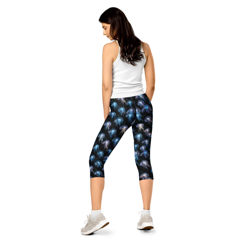Deep-sea Reverie on Capri Leggings — Back
