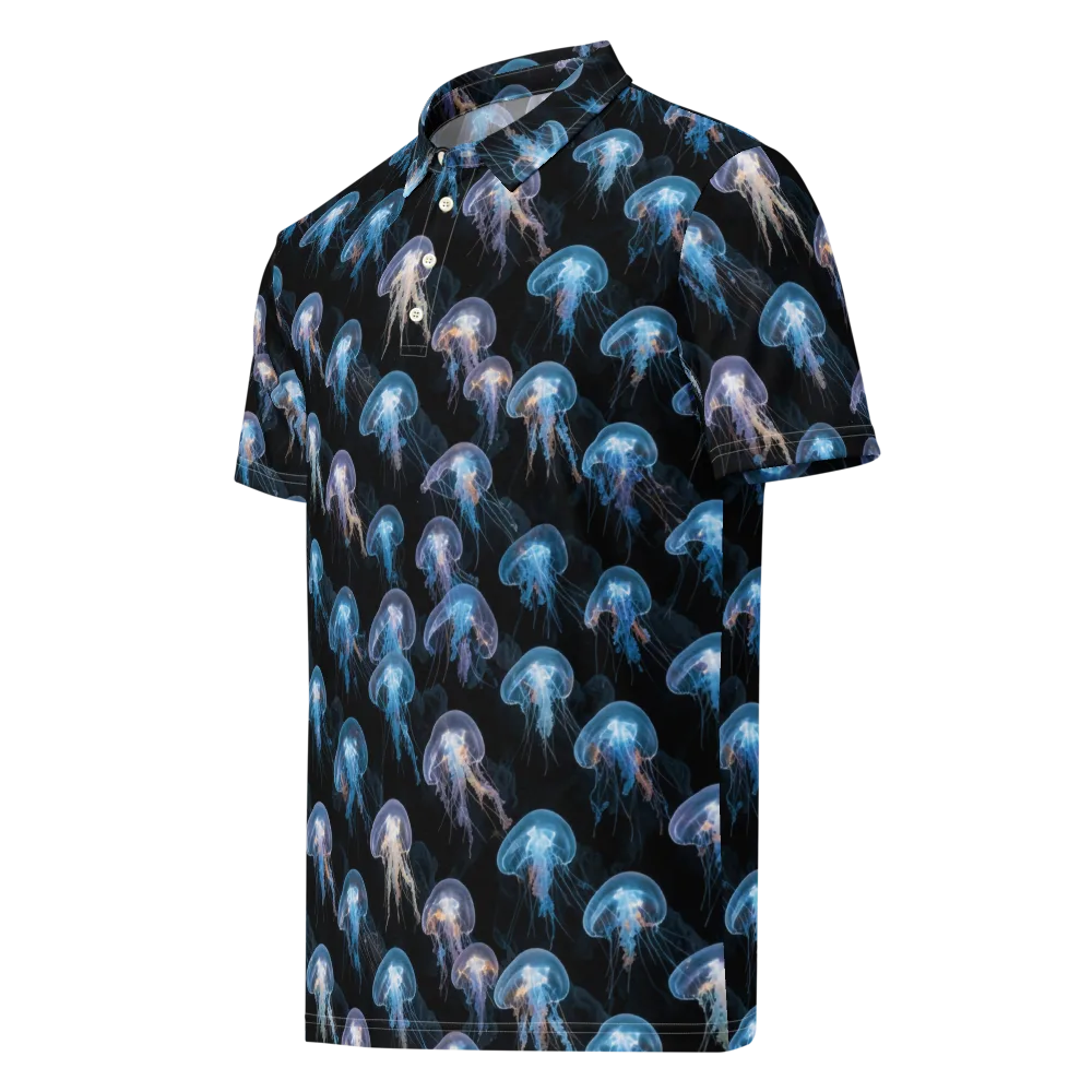 Deep-sea Reverie on Men's Slim Fit Polo Shirt — Left Front