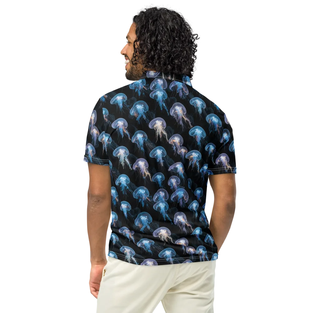 Deep-sea Reverie on Men's Slim Fit Polo Shirt — Back