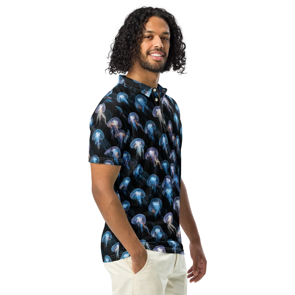 Deep-sea Reverie on Men's Slim Fit Polo Shirt — Right Front