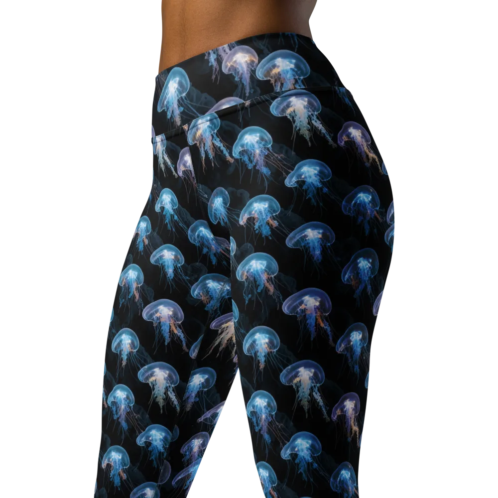 Deep-sea Reverie on Yoga Leggings — Left Front
