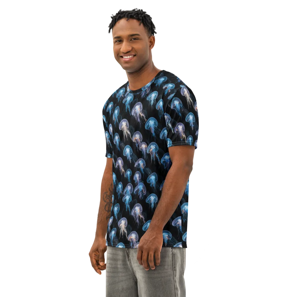 Deep-sea Reverie on Men's Cotton Crew Neck T-Shirt — Left Front