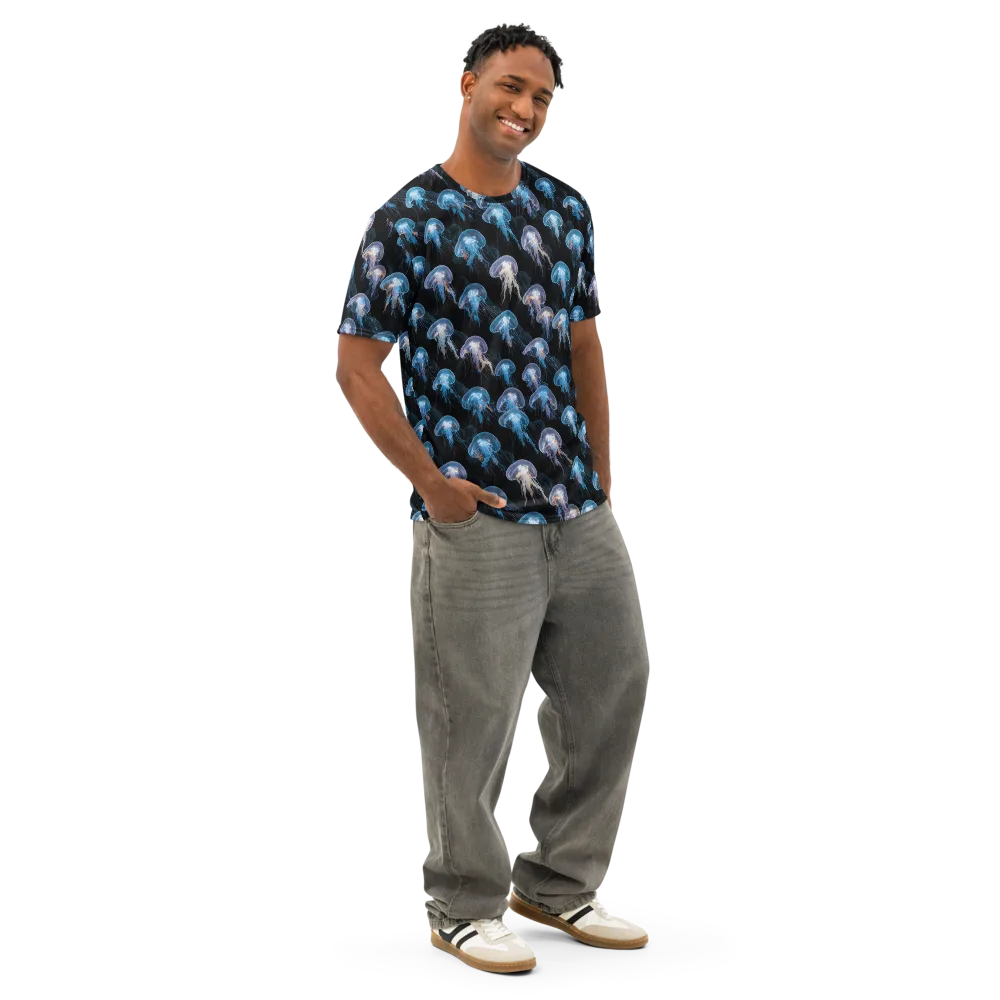 Deep-sea Reverie on Men's Cotton Crew Neck T-Shirt — Right Front