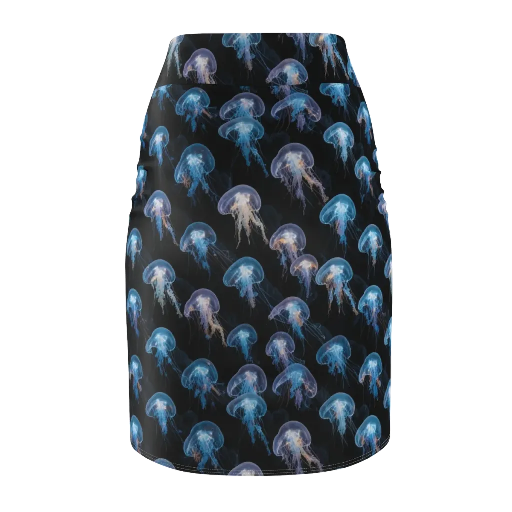 Deep-sea Reverie on Pencil Skirt — Back