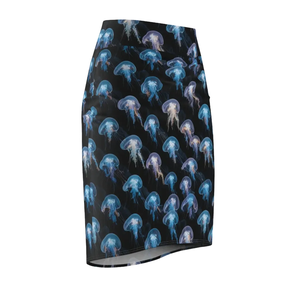 Deep-sea Reverie on Pencil Skirt — Front Side