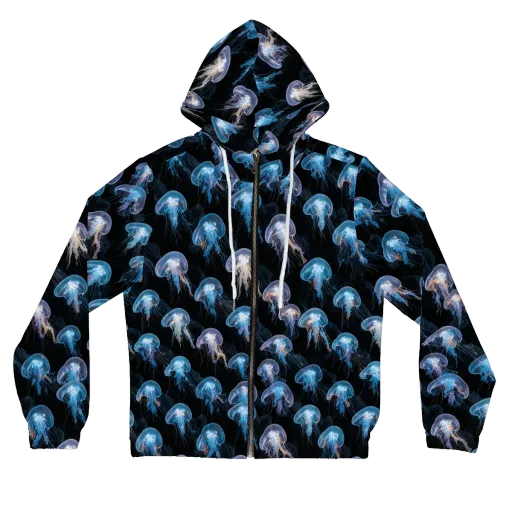 Deep-sea Reverie on a Women's Full-Zip Hoodie