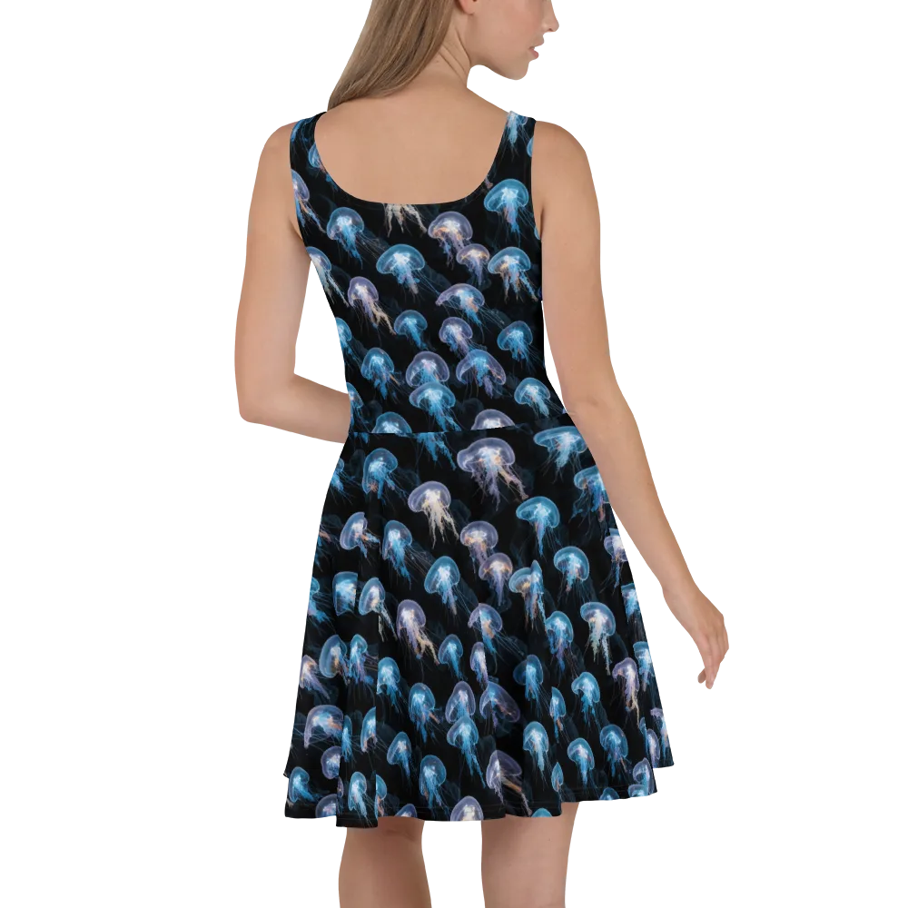 Deep-sea Reverie on Skater Dress — Back