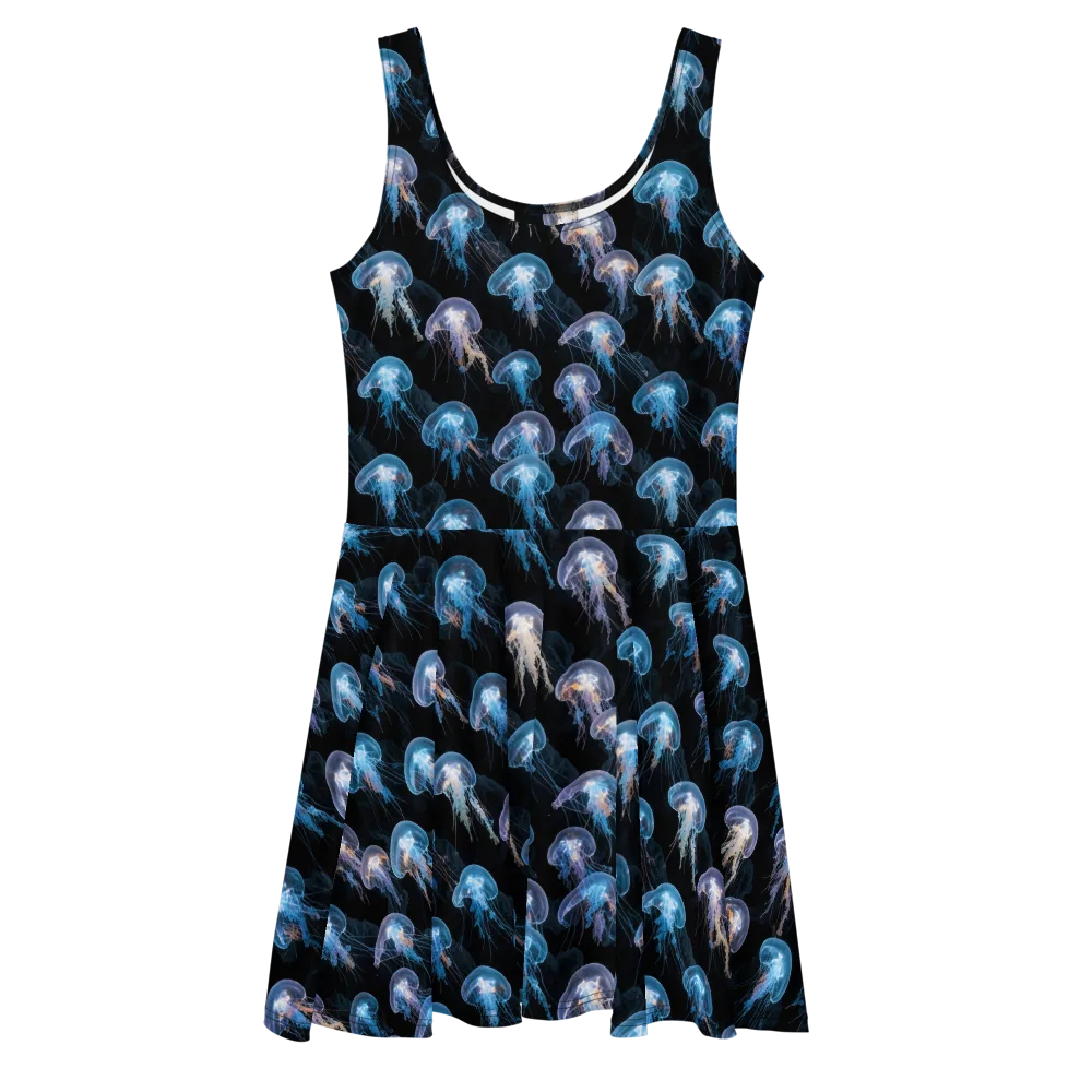Deep-sea Reverie on Skater Dress — Front