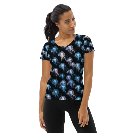 Deep-sea Reverie on a Women's Athletic T-Shirt