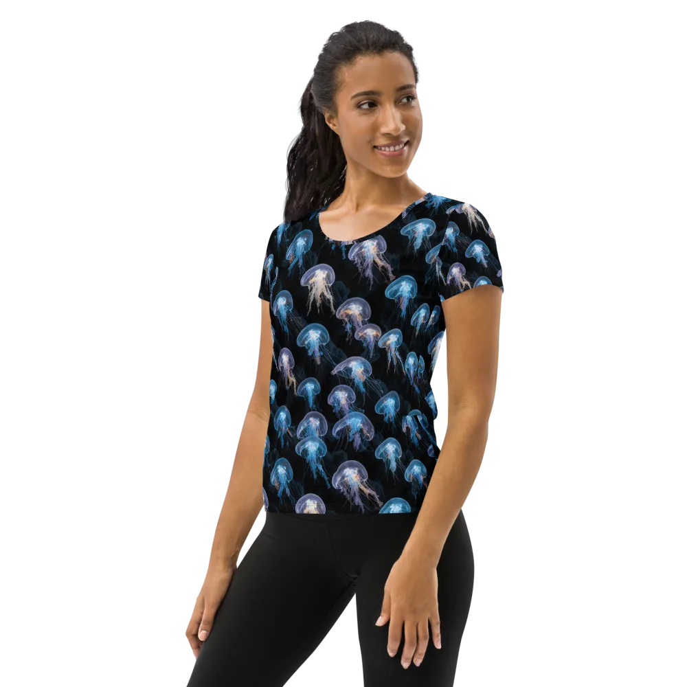 Deep-sea Reverie on Women's Athletic T-Shirt — Left