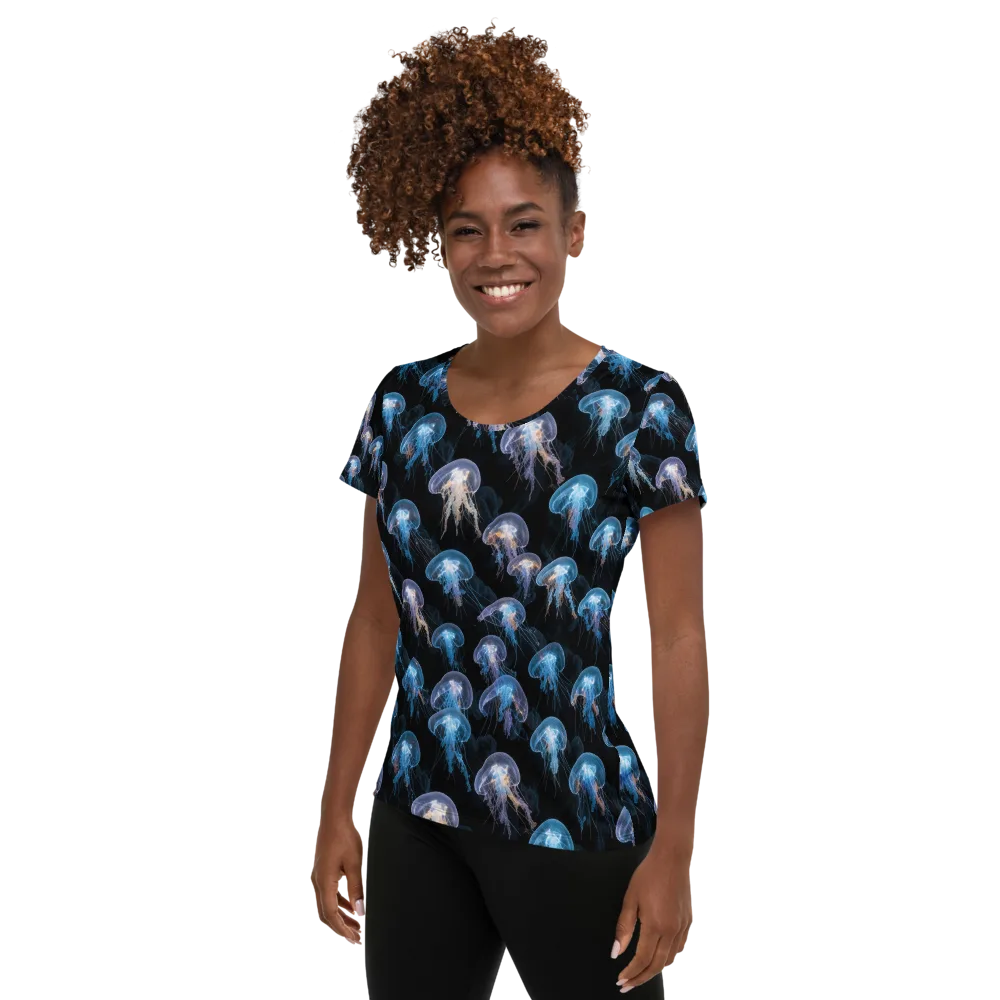 Deep-sea Reverie on Women's Athletic T-Shirt — Left