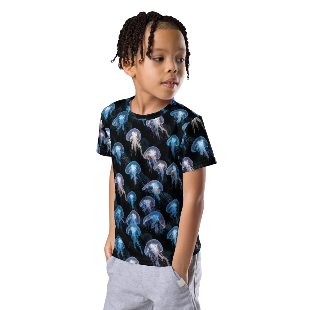 Deep-sea Reverie on Kids Crew Neck T-Shirt — Left Front
