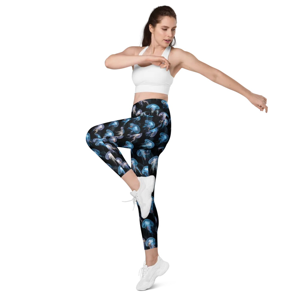 Deep-sea Reverie on Leggings with Pockets — Left Front