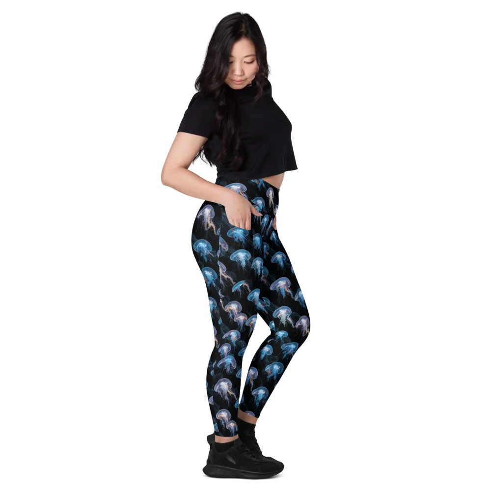 Deep-sea Reverie on Leggings with Pockets — Right