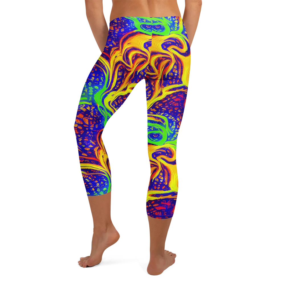 Firewater Maze on Capri Leggings — Back