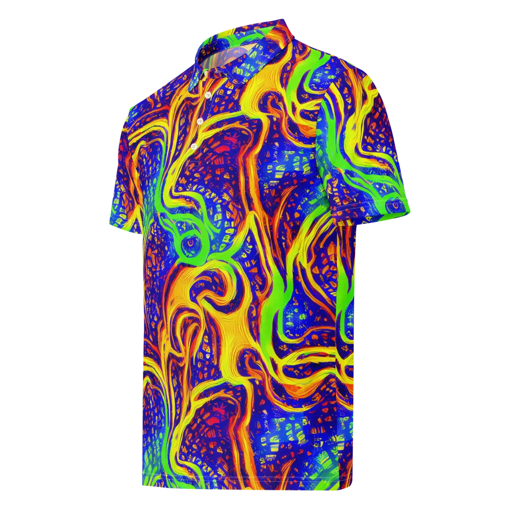 Firewater Maze on Men's Slim Fit Polo Shirt — Left Front