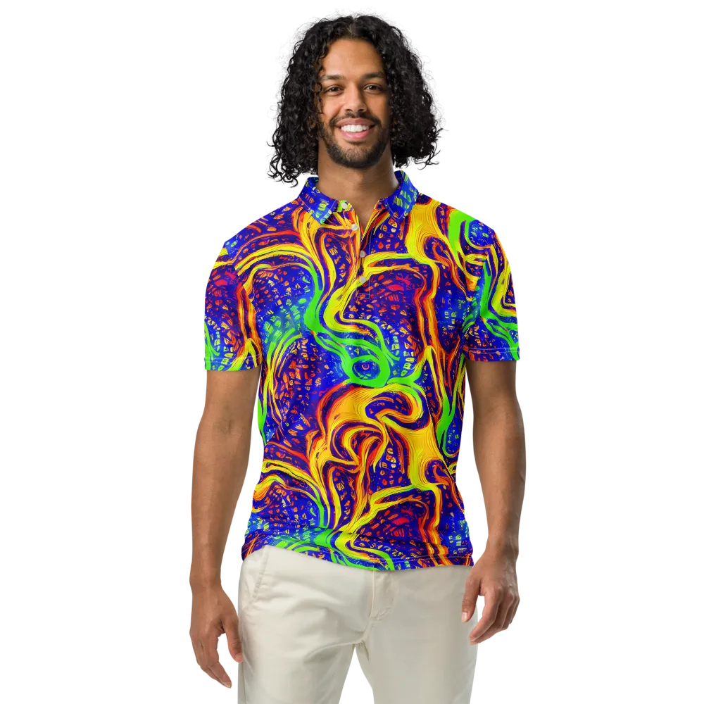 Firewater Maze on Men's Slim Fit Polo Shirt — Front
