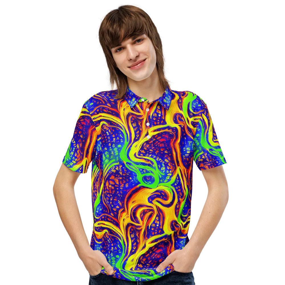 Firewater Maze on Men's Slim Fit Polo Shirt — Front