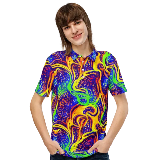 Firewater Maze on a Men's Slim Fit Polo Shirt