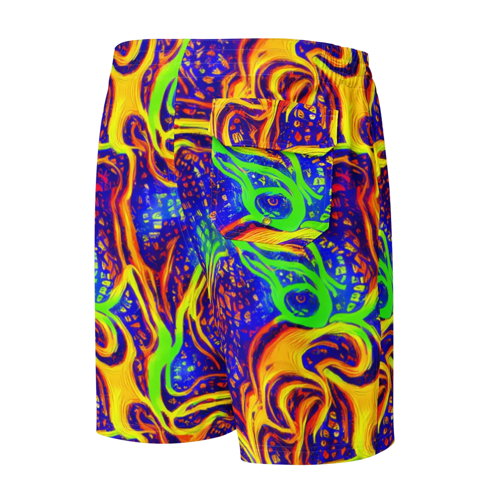 Firewater Maze on Men's Board Shorts — Back