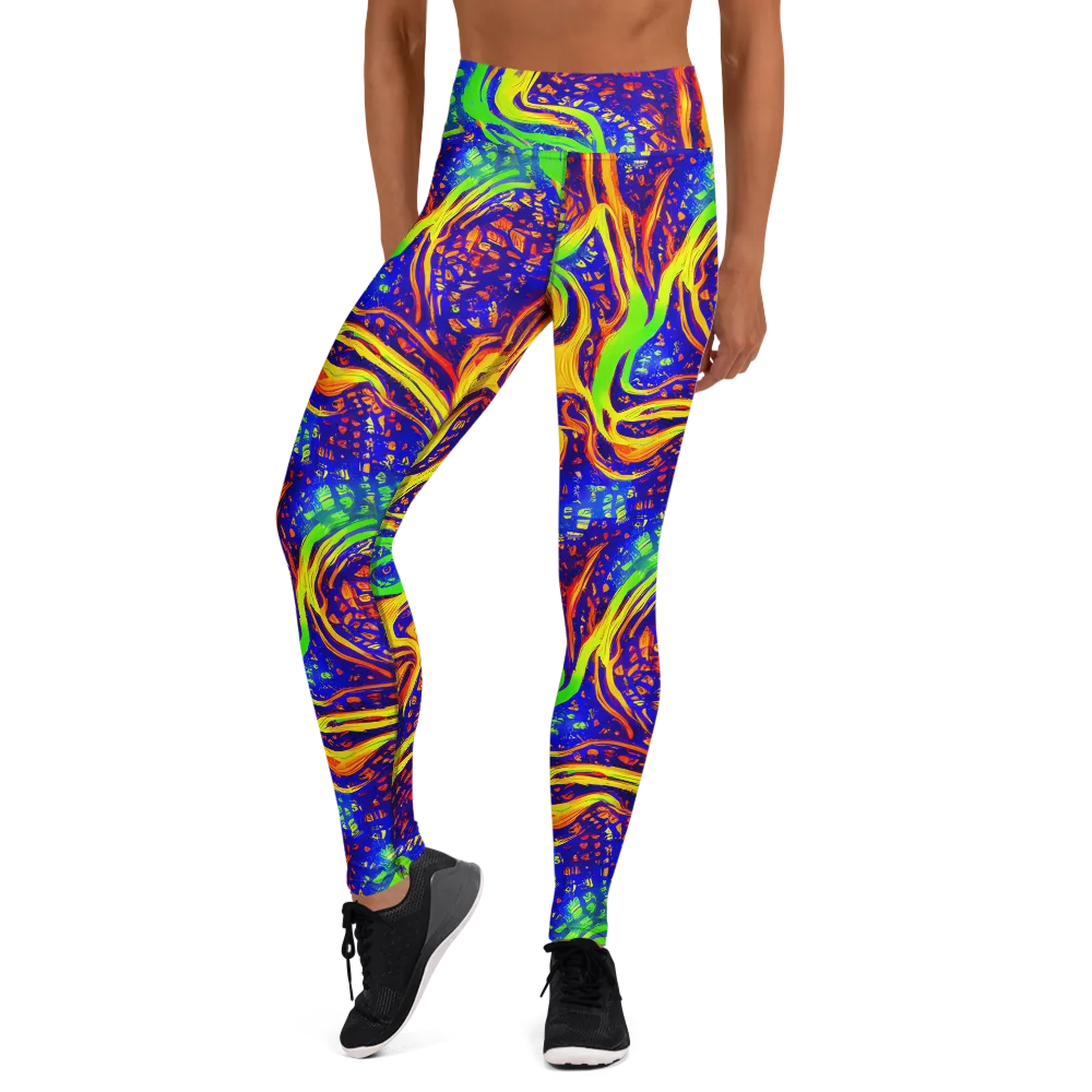 Firewater Maze on Yoga Leggings — Front
