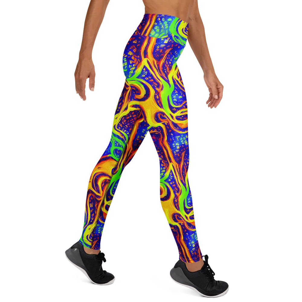 Firewater Maze on Yoga Leggings — Right