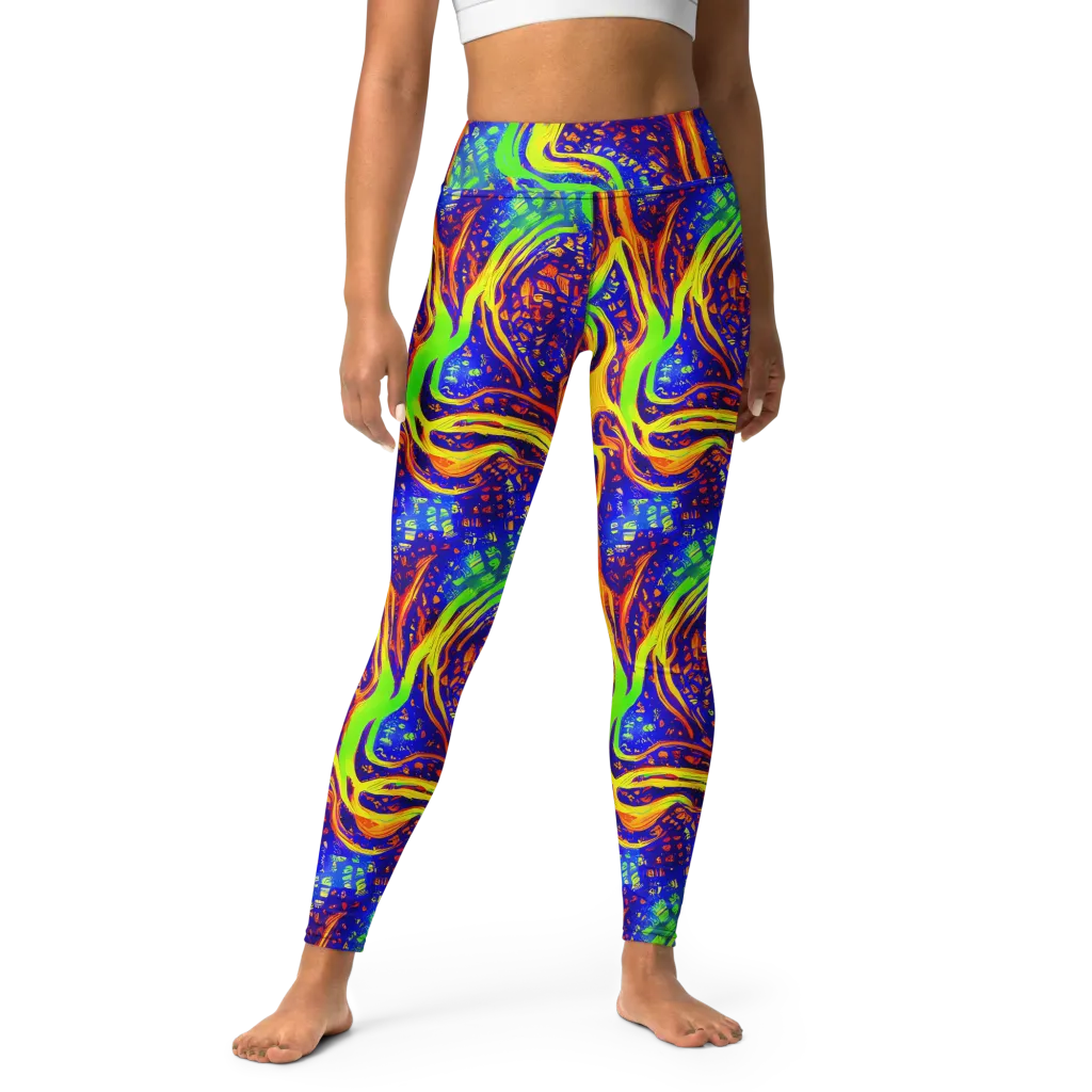Firewater Maze on Yoga Leggings — Front